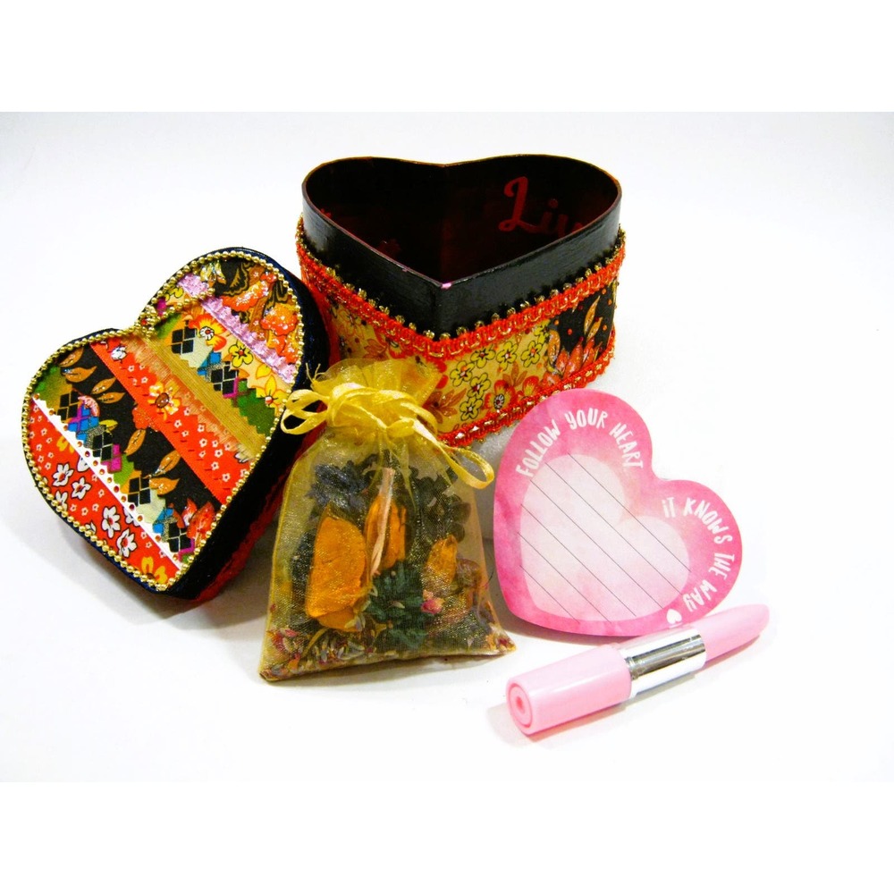 Keepsake Jewelry Trinket Box for Mementos Prayers w/ Desk items + Potpourri